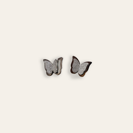 Butterfly Elegance Earrings-Silver