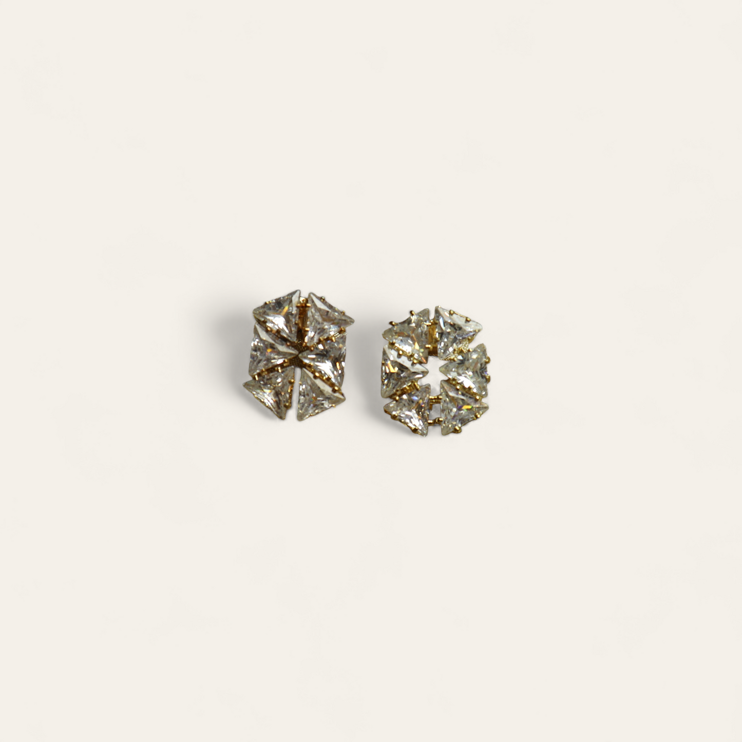 Hexagon Facet Diamond Earrings