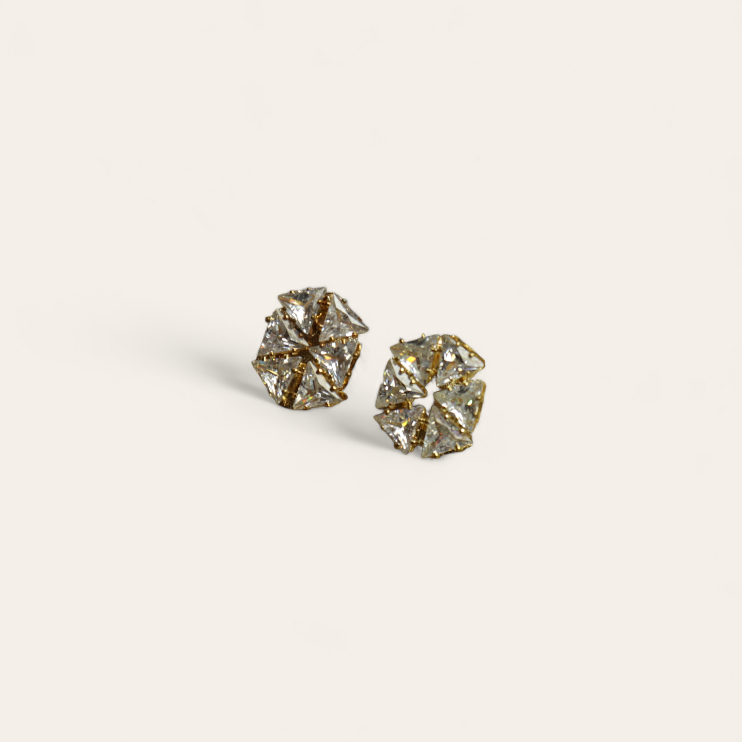 Hexagon Facet Diamond Earrings